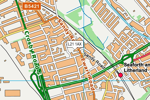 L21 1AX map - OS VectorMap District (Ordnance Survey)