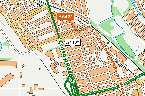 L21 1DY map - OS VectorMap District (Ordnance Survey)
