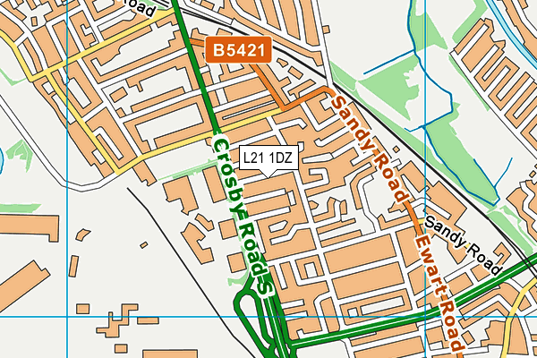 L21 1DZ map - OS VectorMap District (Ordnance Survey)