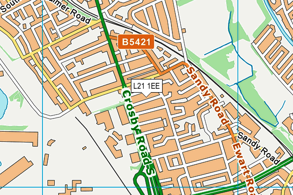 L21 1EE map - OS VectorMap District (Ordnance Survey)