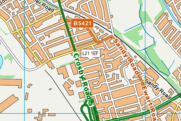 L21 1EF map - OS VectorMap District (Ordnance Survey)