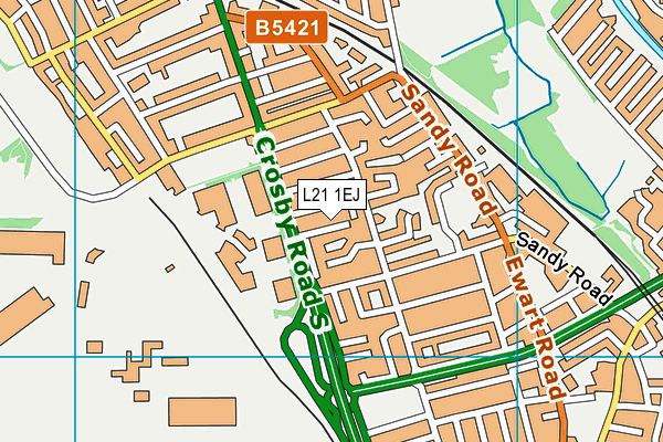 L21 1EJ map - OS VectorMap District (Ordnance Survey)