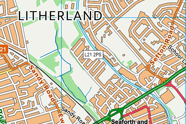 L21 2PS map - OS VectorMap District (Ordnance Survey)