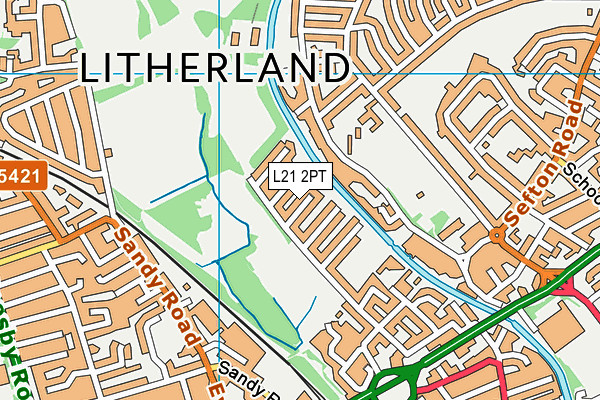 L21 2PT map - OS VectorMap District (Ordnance Survey)