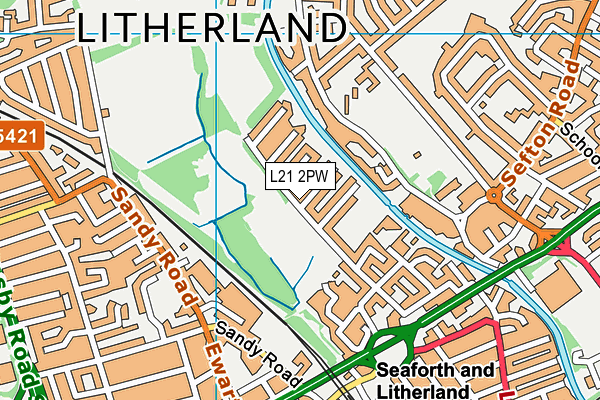 L21 2PW map - OS VectorMap District (Ordnance Survey)