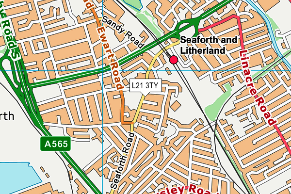L21 3TY map - OS VectorMap District (Ordnance Survey)