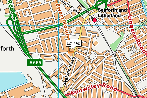 L21 4AB map - OS VectorMap District (Ordnance Survey)