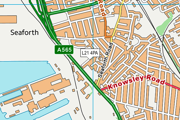 L21 4PA map - OS VectorMap District (Ordnance Survey)