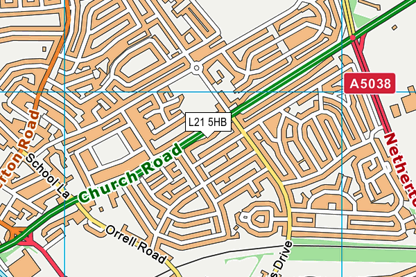 L21 5HB map - OS VectorMap District (Ordnance Survey)