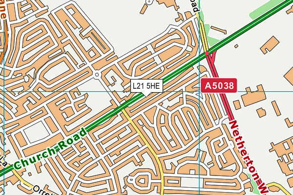 L21 5HE map - OS VectorMap District (Ordnance Survey)