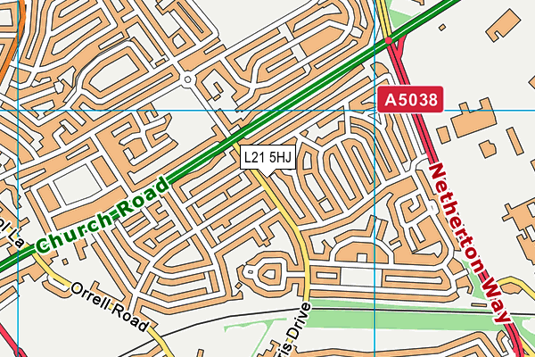 L21 5HJ map - OS VectorMap District (Ordnance Survey)