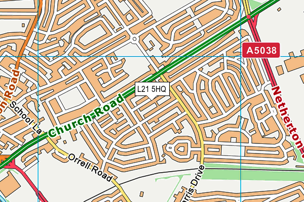 L21 5HQ map - OS VectorMap District (Ordnance Survey)