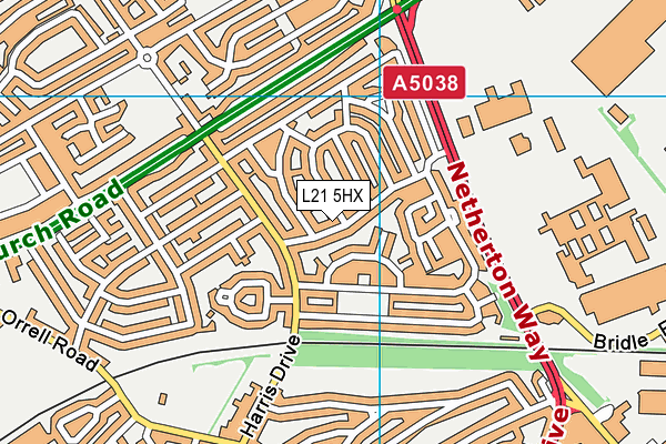 L21 5HX map - OS VectorMap District (Ordnance Survey)