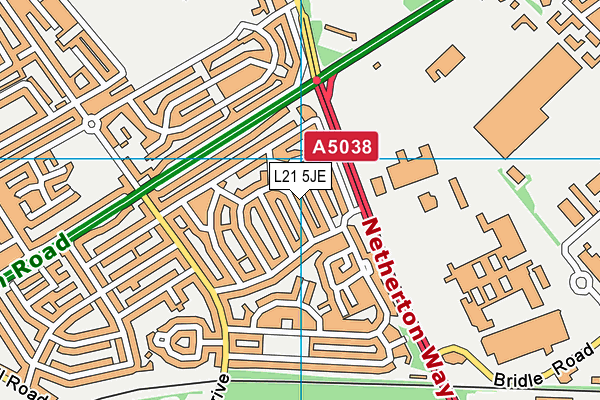 L21 5JE map - OS VectorMap District (Ordnance Survey)
