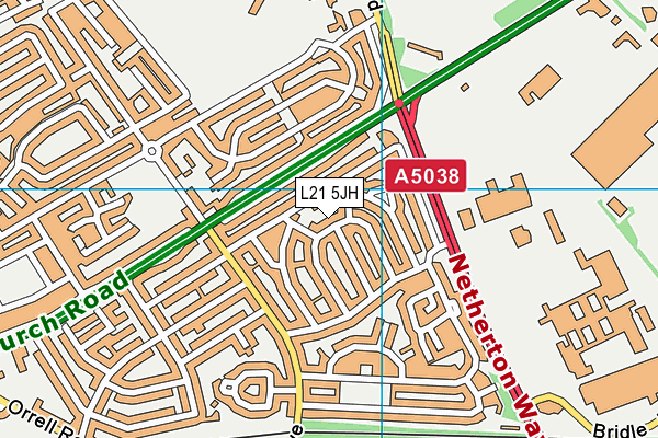 L21 5JH map - OS VectorMap District (Ordnance Survey)