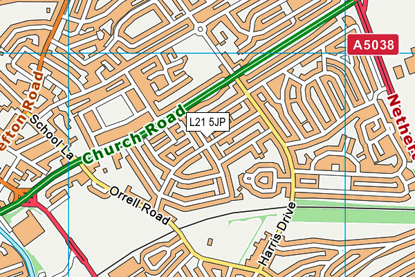L21 5JP map - OS VectorMap District (Ordnance Survey)