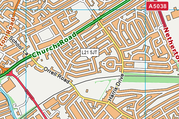 L21 5JT map - OS VectorMap District (Ordnance Survey)