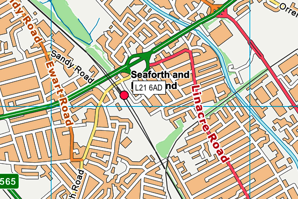 L21 6AD map - OS VectorMap District (Ordnance Survey)