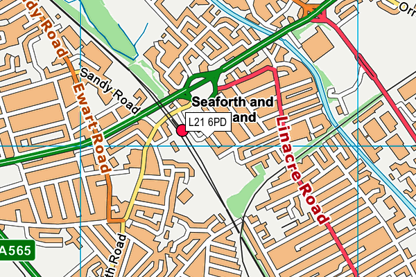 L21 6PD map - OS VectorMap District (Ordnance Survey)