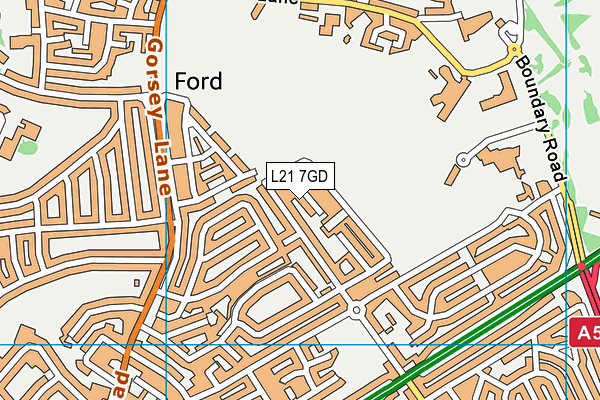 L21 7GD map - OS VectorMap District (Ordnance Survey)