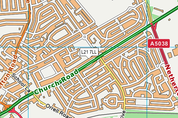 L21 7LL map - OS VectorMap District (Ordnance Survey)