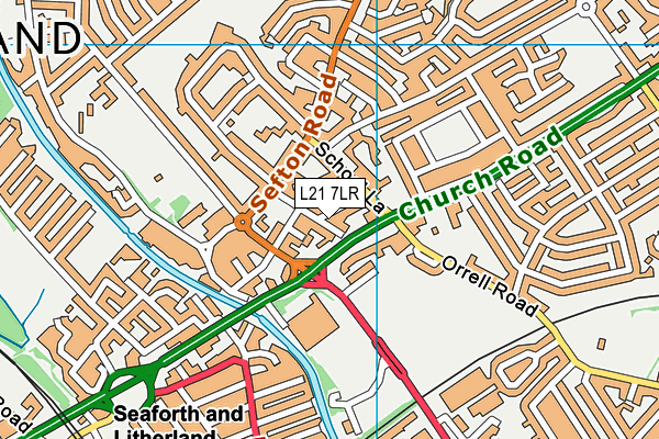 L21 7LR map - OS VectorMap District (Ordnance Survey)