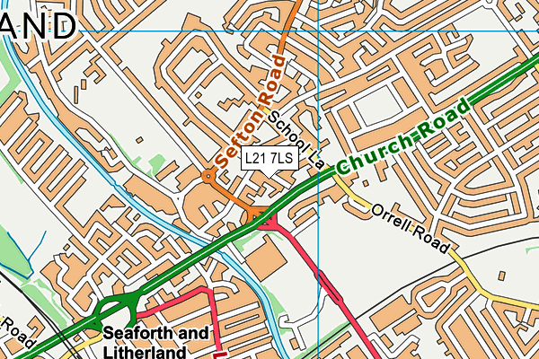 L21 7LS map - OS VectorMap District (Ordnance Survey)