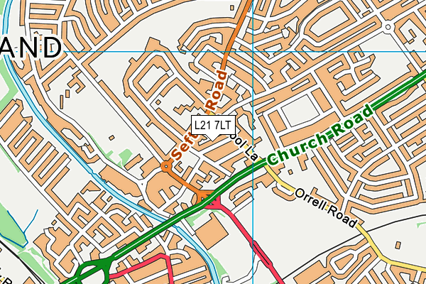 L21 7LT map - OS VectorMap District (Ordnance Survey)