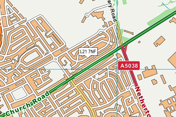 L21 7NF map - OS VectorMap District (Ordnance Survey)