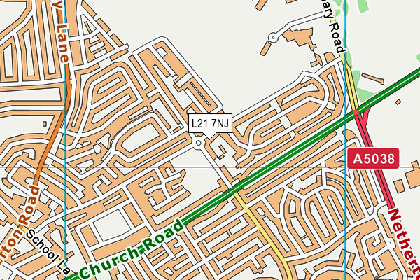 L21 7NJ map - OS VectorMap District (Ordnance Survey)