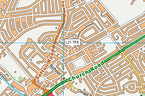 L21 7PX map - OS VectorMap District (Ordnance Survey)