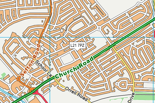 L21 7PZ map - OS VectorMap District (Ordnance Survey)