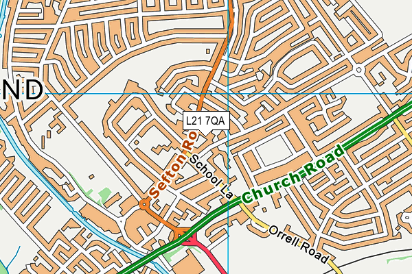 L21 7QA map - OS VectorMap District (Ordnance Survey)