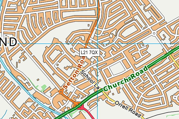 L21 7QX map - OS VectorMap District (Ordnance Survey)
