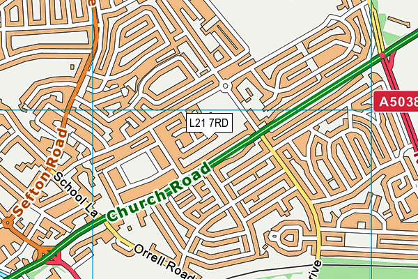 L21 7RD map - OS VectorMap District (Ordnance Survey)