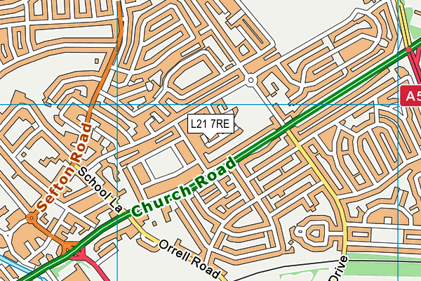L21 7RE map - OS VectorMap District (Ordnance Survey)