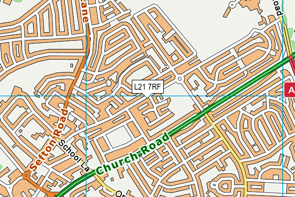 L21 7RF map - OS VectorMap District (Ordnance Survey)