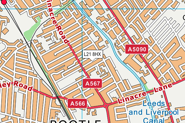 L21 8HX map - OS VectorMap District (Ordnance Survey)