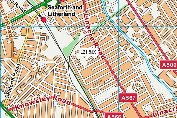 L21 8JX map - OS VectorMap District (Ordnance Survey)