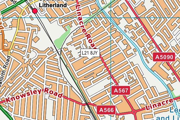 L21 8JY map - OS VectorMap District (Ordnance Survey)
