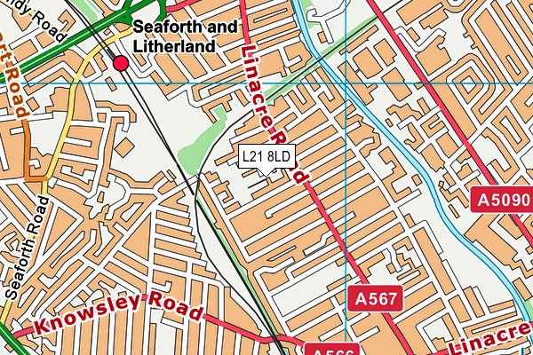 L21 8LD map - OS VectorMap District (Ordnance Survey)
