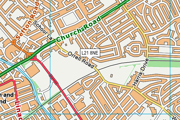 L21 8NE map - OS VectorMap District (Ordnance Survey)