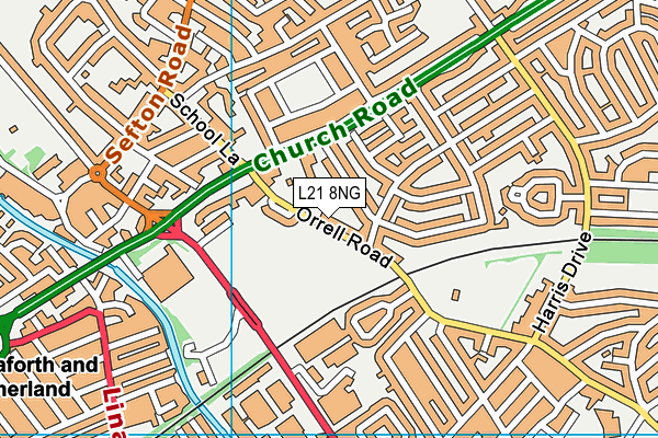 L21 8NG map - OS VectorMap District (Ordnance Survey)