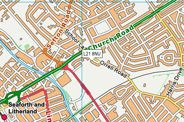 St Wilfrid's Catholic High School (Closed) map (L21 8NU) - OS VectorMap District (Ordnance Survey)