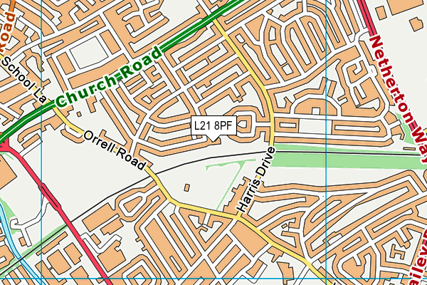 L21 8PF map - OS VectorMap District (Ordnance Survey)