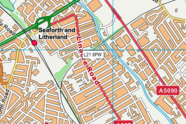 L21 8PW map - OS VectorMap District (Ordnance Survey)