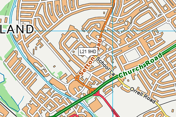 L21 9HD map - OS VectorMap District (Ordnance Survey)