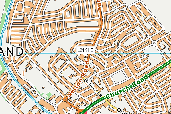 L21 9HE map - OS VectorMap District (Ordnance Survey)