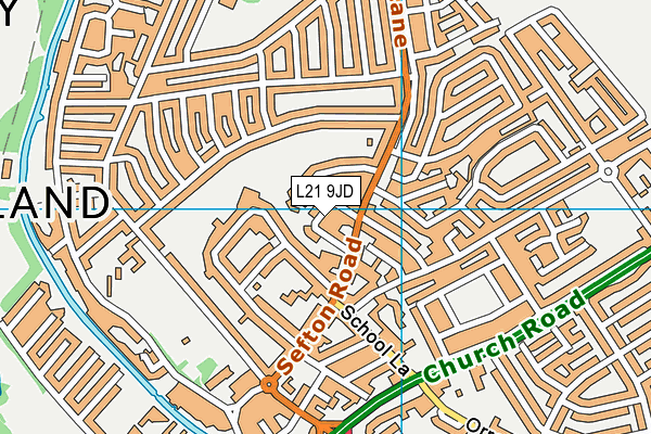 L21 9JD map - OS VectorMap District (Ordnance Survey)