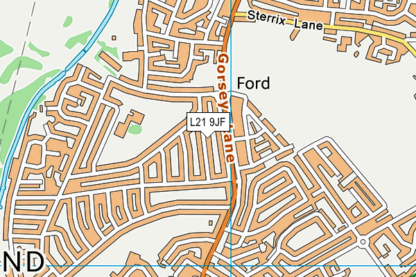 L21 9JF map - OS VectorMap District (Ordnance Survey)
